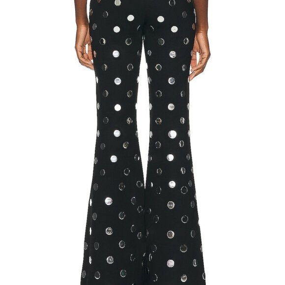 NWT AREA Polka Dot Flare Pant in Black new fwrd metallic - Picture 2 of 10